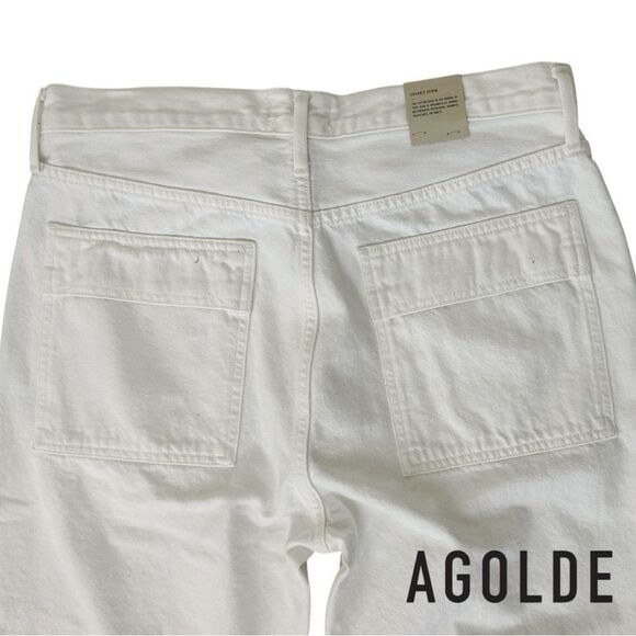 AGOLDE **NWT** Cooper High-Rise Denim Cargo Pants in Milkshake White - Picture 12 of 13